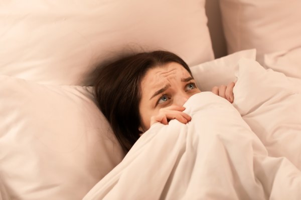 woman afraid from fear of sleep