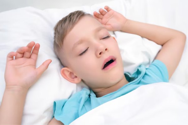 boy sleeping with a mouth open